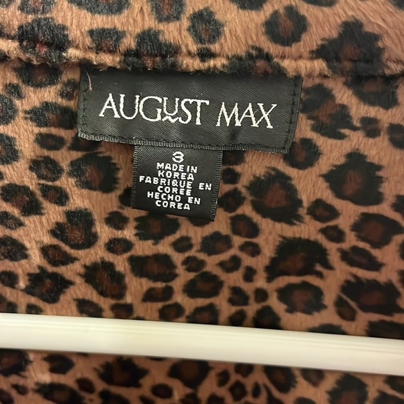 August Max brown Cheetah print Jacket vintage Womens Size 3 in the brand - Picture 3 of 9